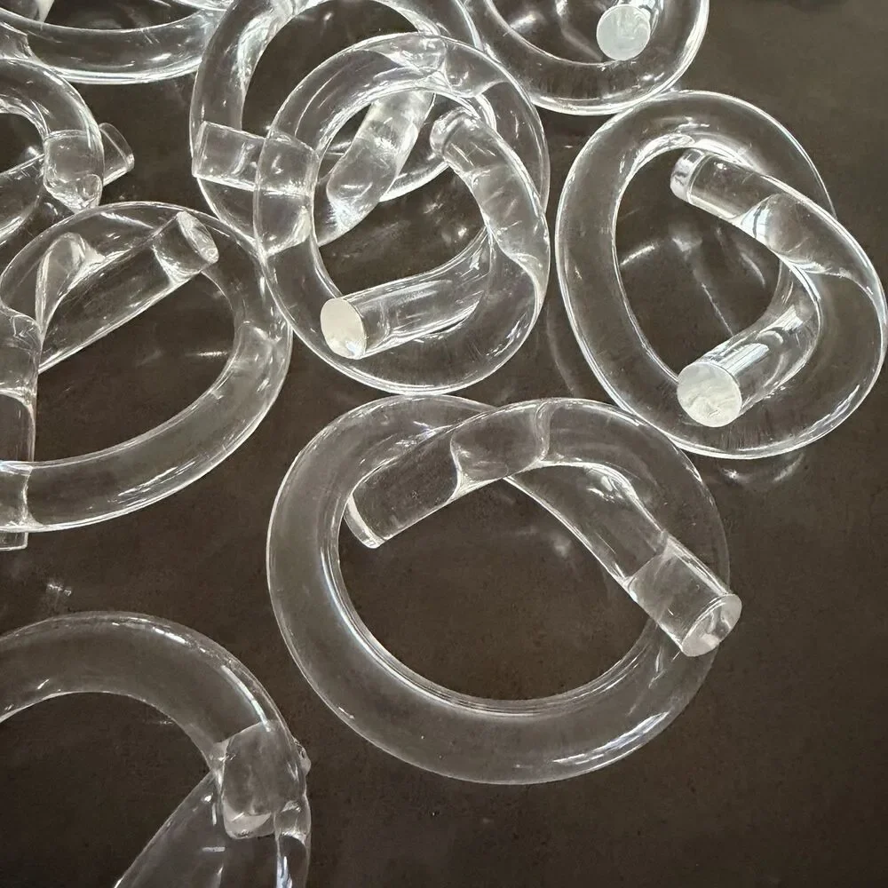 16 Vtg Dorothy Thorpe? Lucite Pretzel Napkin Rings Mid Century Modern MCM